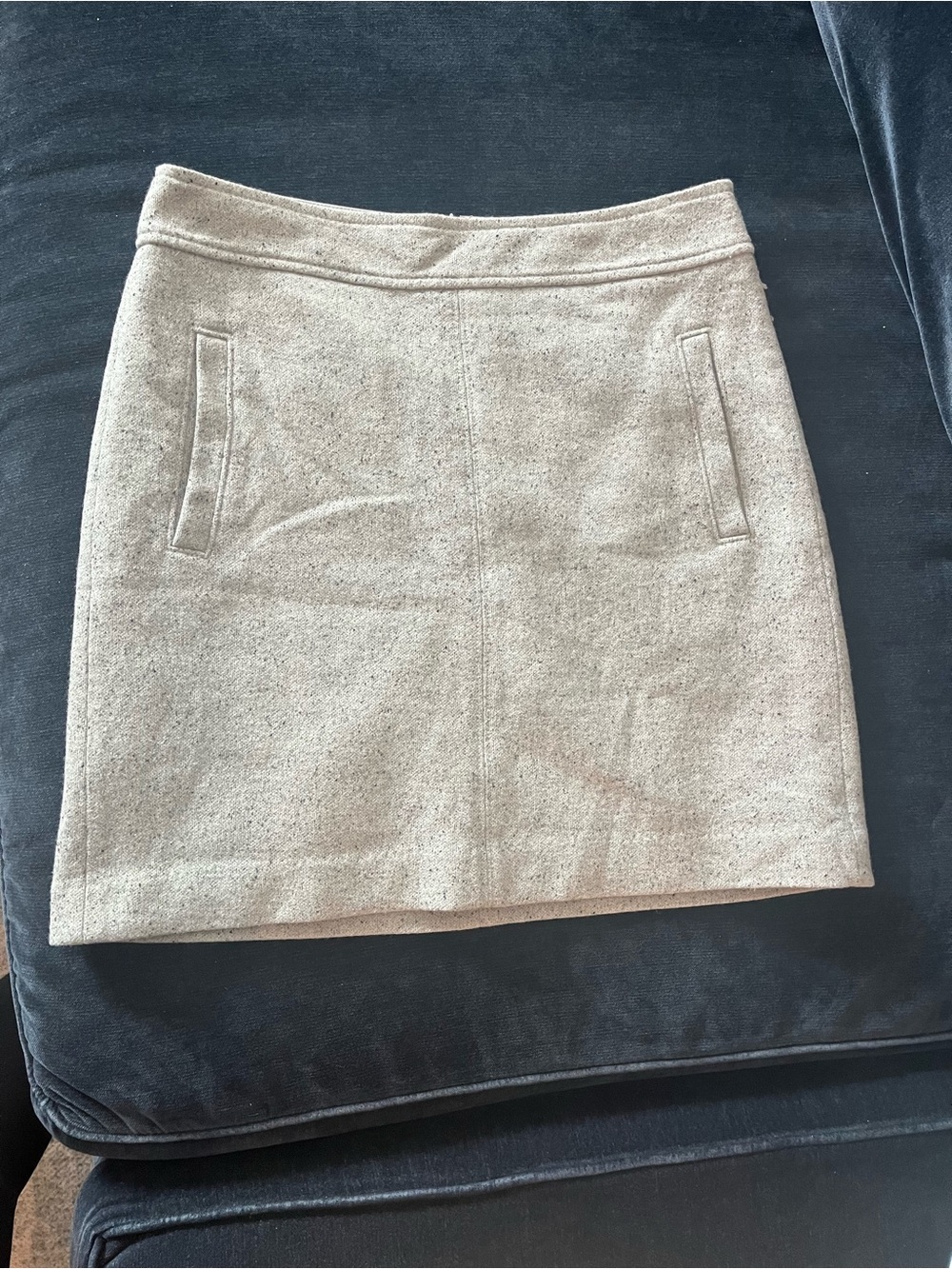 LOFT Gray A-Line Mini Skirt with Front Pocket Detail